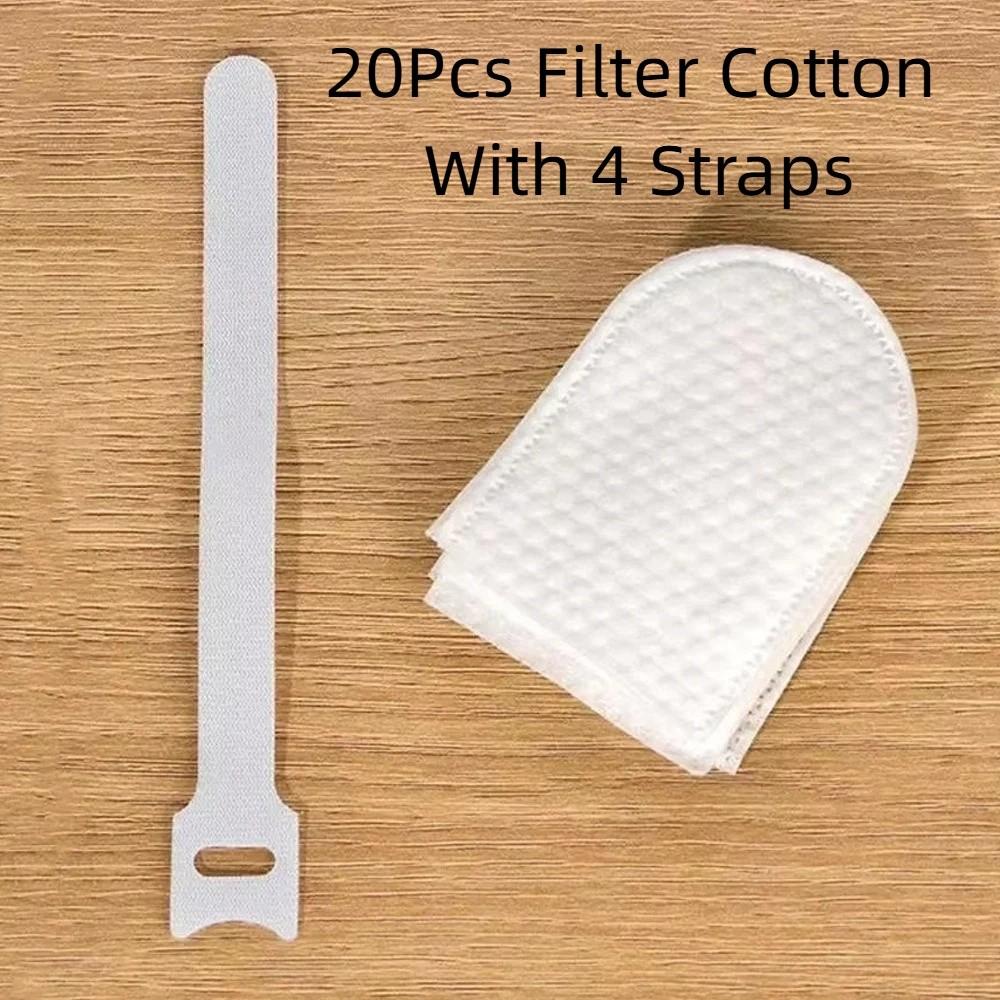 20/50Pcs Thickened Filter Faucet Filter Cotton Anti-splash Faucet Filter Bag Tap Water Purification 20Pcs With 4 Straps
