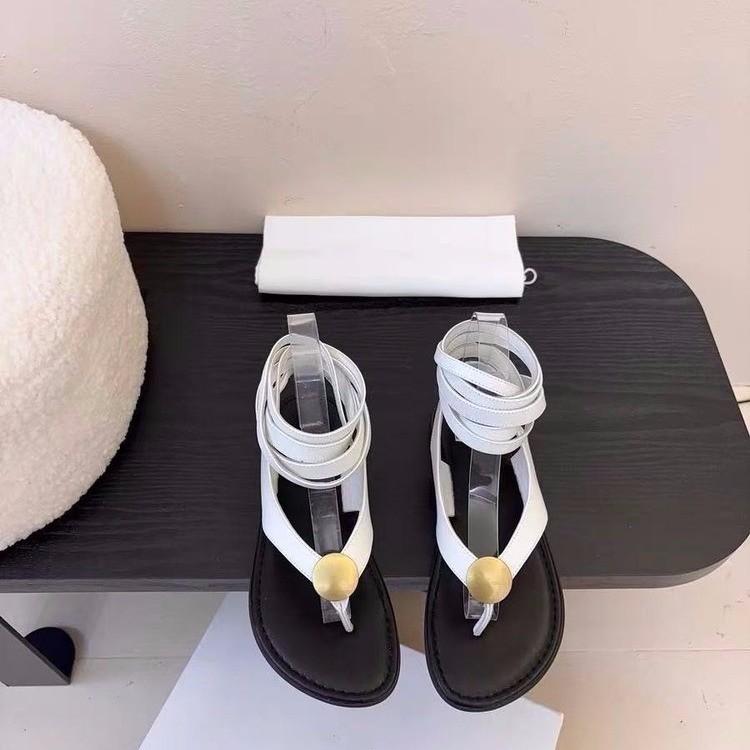 

Herringbone sandals women s 2025 summer new round toes cross straps casual flat-bottomed fashion beach Roman shoes 35 белый