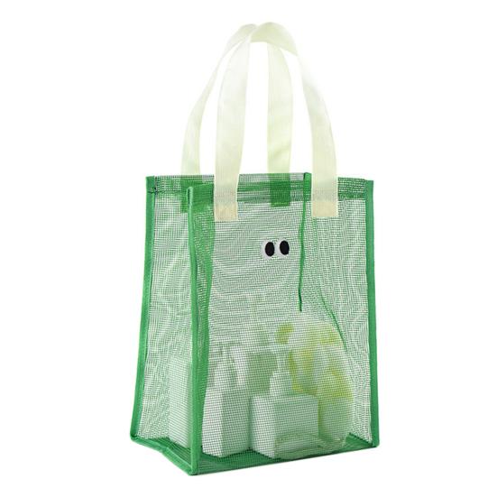 Storage Bag with Handle Large Capacity Hollow Mesh Breathable Multipurpose Clothes Toys Organizer Tote Bag