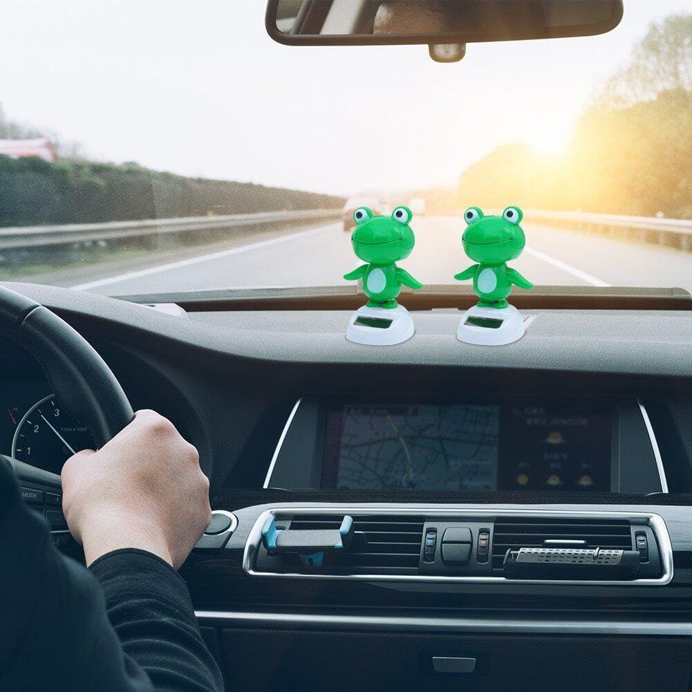 Dashboard Figurine Solar Shake Head Frog Toy Car Decor Cartoon Animal Decor Accessory Gift