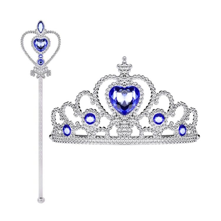 2Pcs Princess Costume Toy Princess Dress Up Accessories with Princess Crown Magics Wand for Halloween Birthday Party