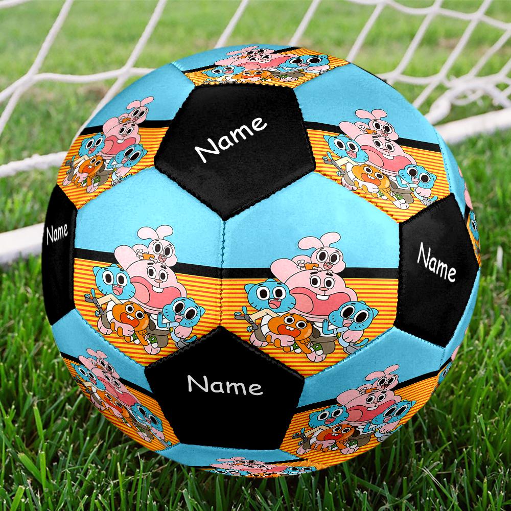 Custom Name The Amazing World of Gumball Theme Size 5 Soccer Ball, Suitable for Both Indoor and Outdoor Matches, a Gift Suitable for Everyone.