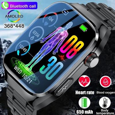 2026 Smart Watch Pressione Sangue Ossigeno +PPG Smartwatch Chiamata Bluetooth IP68 Impermeabile Smart Watch Per Android IOS