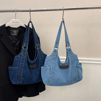 Denim-Umhängetasche für Damen, fortschrittlicher Sinn, große Kapazität, Einkaufstasche, Tragetasche, Lazy Wind, alles, lässiger Rucksack