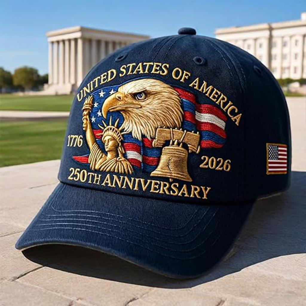 US 250th Anniversary Cap Adjustable Retro Washed Patriotic Cap US 250th Anniversary Tribute Hat for Men & Women