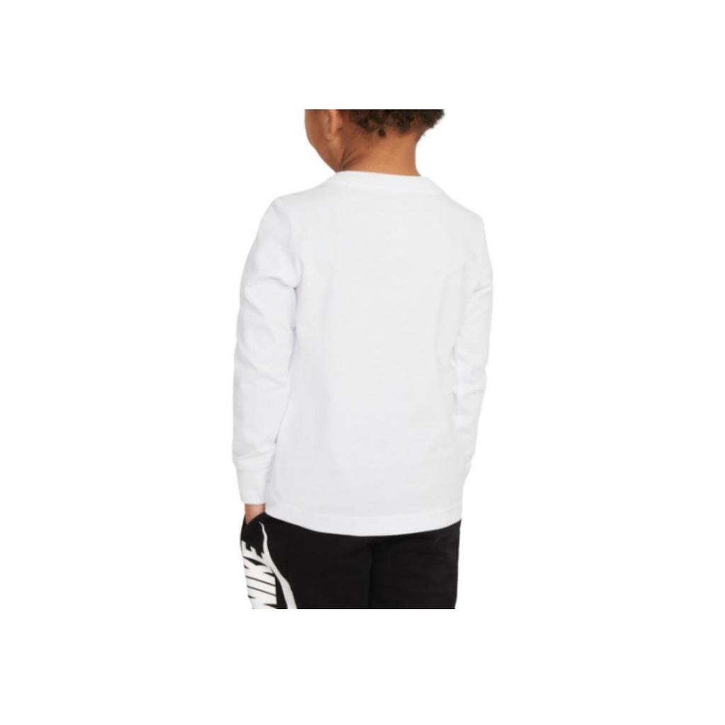 Nike T-Shirt Kids Letter Logo Print Round Neck Pullover Long Sleeve Kids tops White HA6944-100
