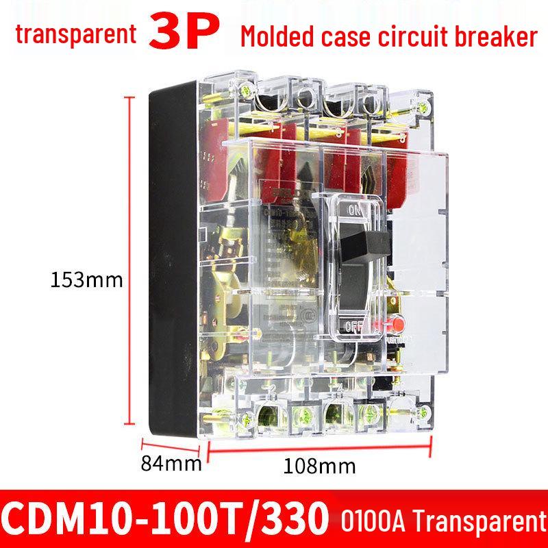 DELIXI CDM10-100/3300 Three-Phase Circuit Breaker, 100A 80A 60A, 3P Air Switch