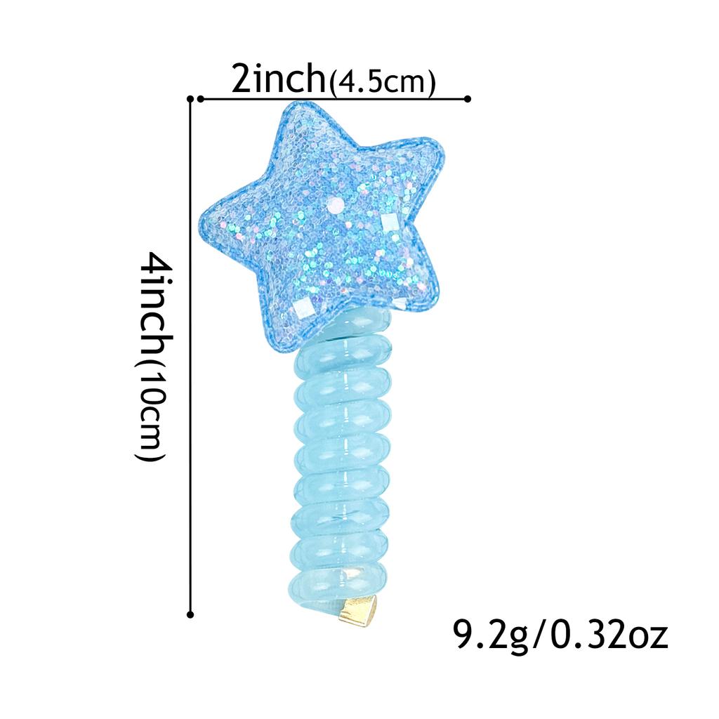 Neues Pailletten-Blumen-Elastisches Haarband Niedliche Mädchen Telefonkabel Linie Elastizität Glitzer Stern Haarband Für Kinder Haarschmuck