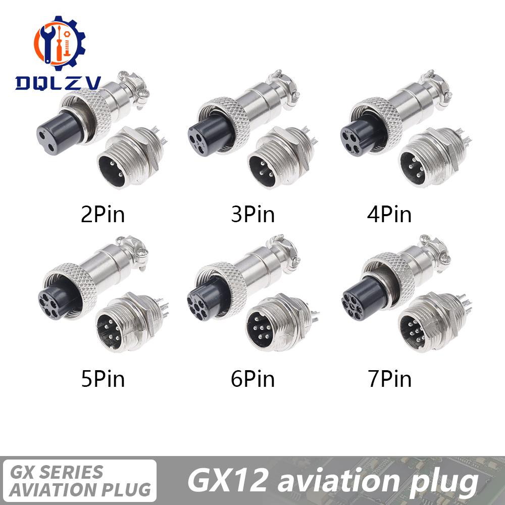 

5/10/20Set GX12 GX16 GX20 2 3 4 5 6 7 8 9 10 12 14 15 Pin Docking Aviation Plug Socket Waterproof Circular Connector 5Sets (Male Female)&2Pin