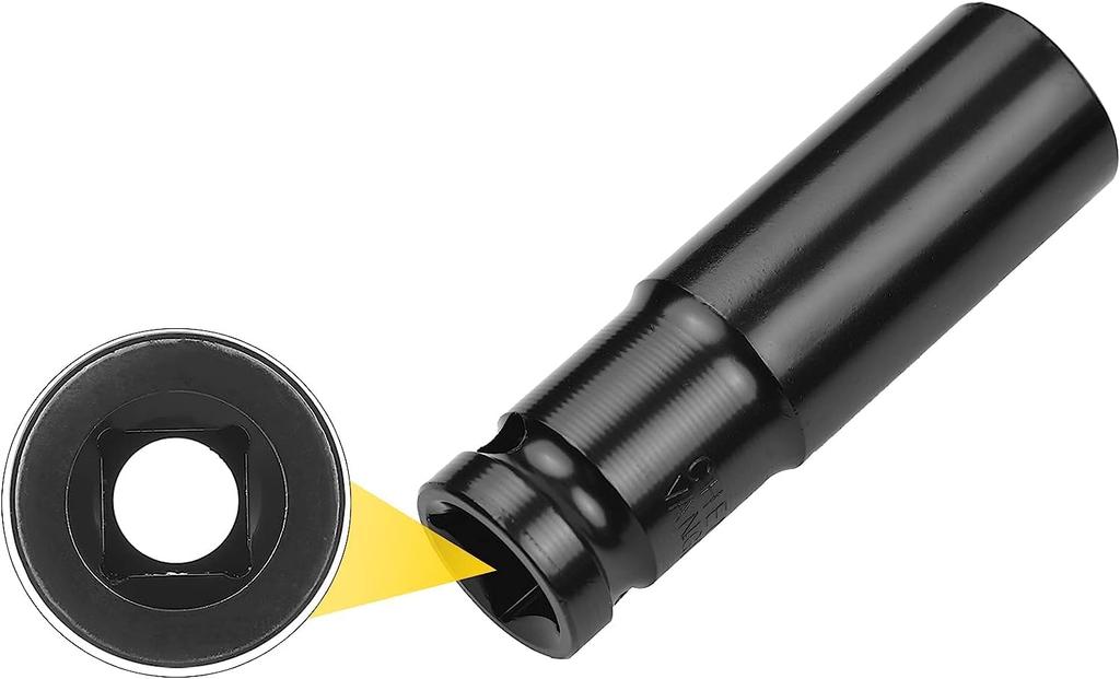 Impact Socket Set Impact Deep Socket 10mm 12mm 13mm 14mm 15mm 17mm 19mm 21mm 22mm 24mm Set of 10 with Case Surface Contact Type 1/2 (12.7)
