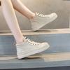 Fashion GKTINOO Women Genuine Leather Sneakers Autumn Thick Sole Casual Platform Shoes Ankle Boots Ladies High Top Vulcanized Shoes