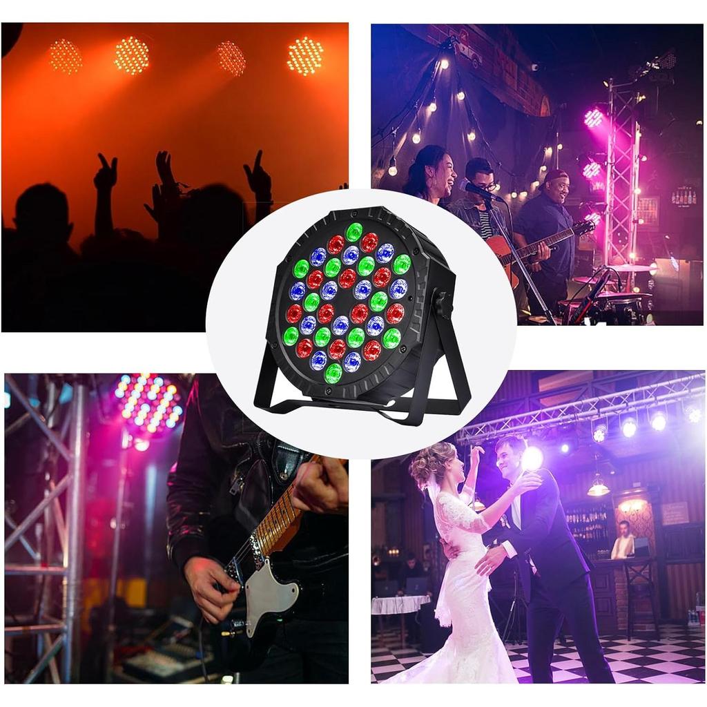 RGB Stage Uplights 36 LED Par Lights 4PCS, DMX Remote Sound Control for Disco, Wedding, Birthday, Club, Christmas