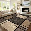 Luxury Area Mat Premium for Living Room Bedroom Office and Outdoor Beige and Brown Geometric Pattern Comfortable Mats Decor