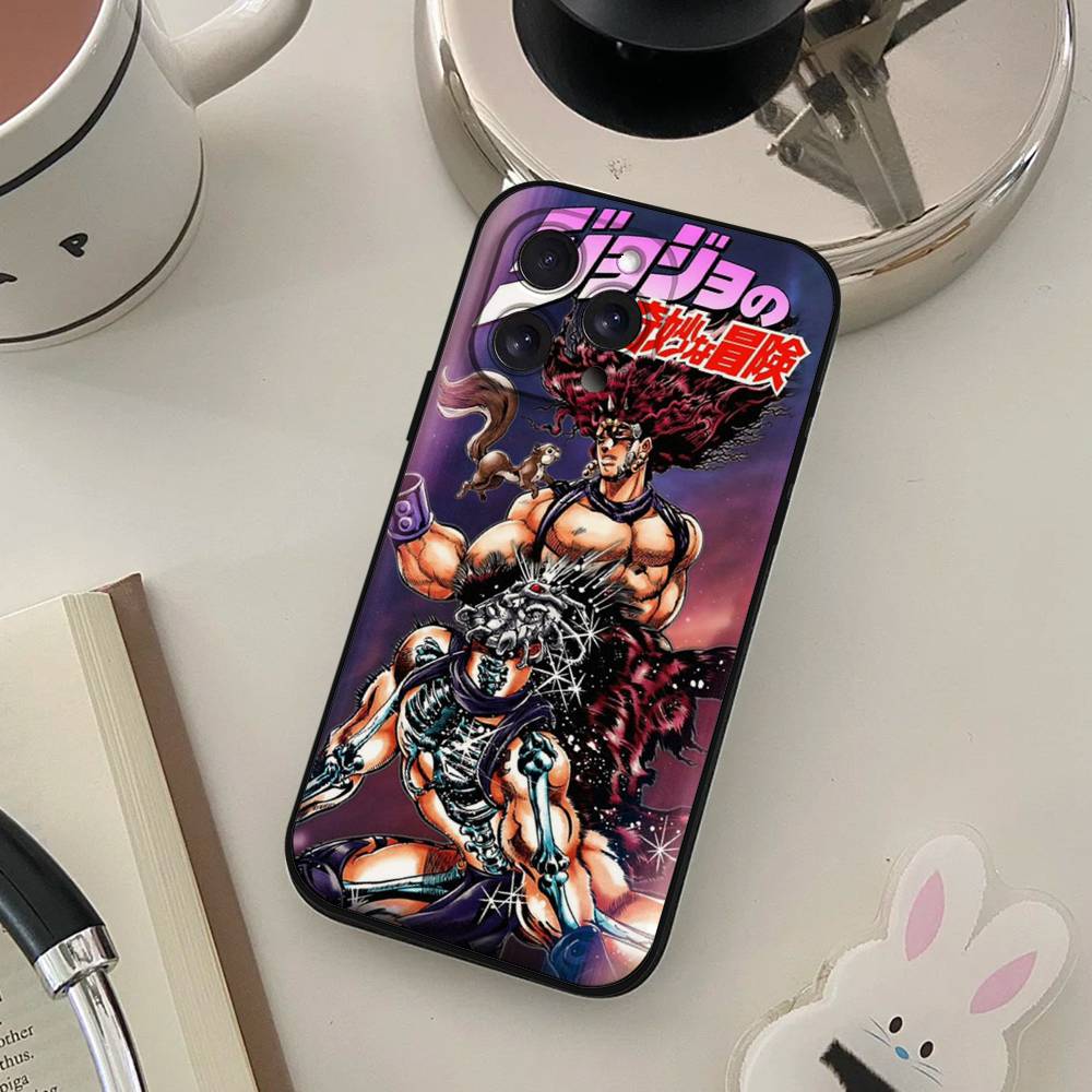 Anime J-JoJos Bizarre Adventure Phone Case For IPhone 17 16 15 14 13 12 11 X XR XS Plus Pro Max Mini Soft Black Cover