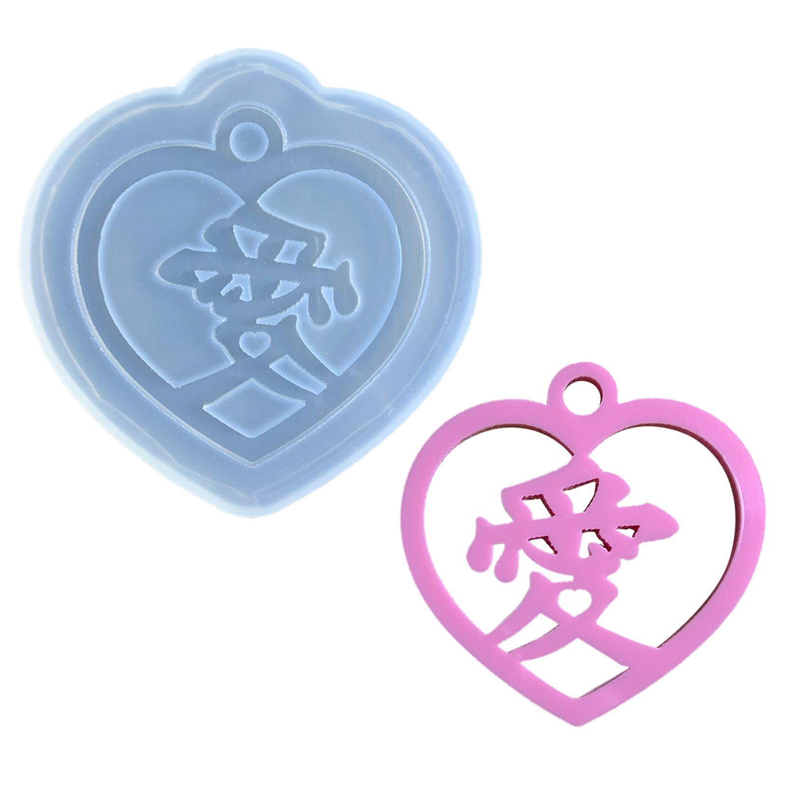 Heart Shape Pendant Moulds DIY Keychain Molds Clay Moulds Jewelry Making Tools Silicone Material for Hand Making Pendant 1