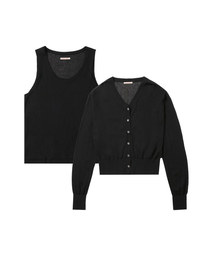 Vanone Atelier Sheer Knit Set-Up_Black