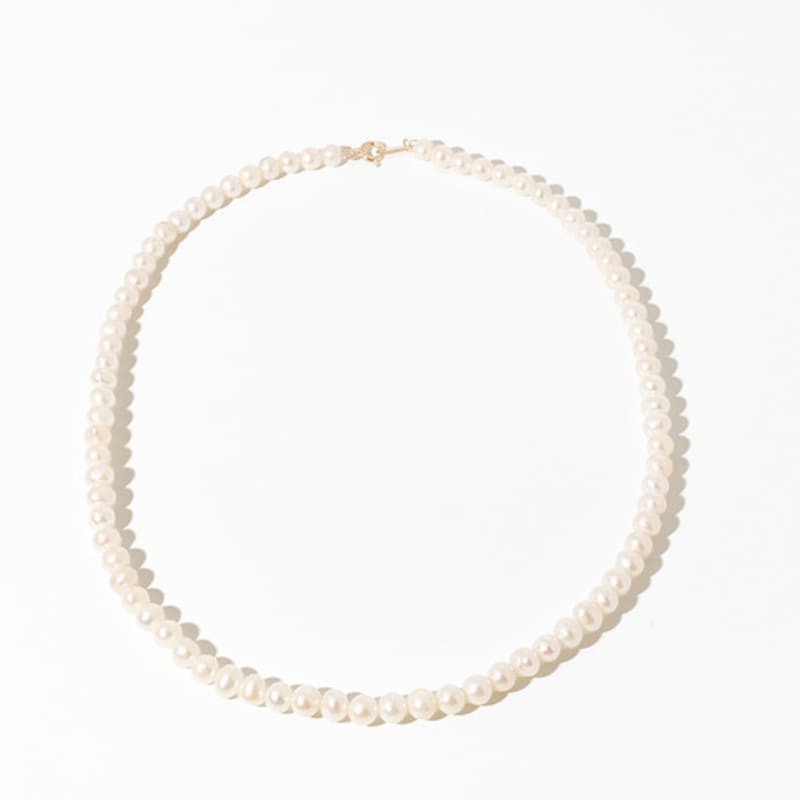 MAYBETOI 14K Elle Freshwater Pearl Bead Necklace