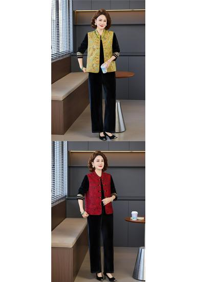 Mom's 2026 Spring Chinese-Style Vest Trio for Women 50+: Elegant, High-End Fashion for Seniors