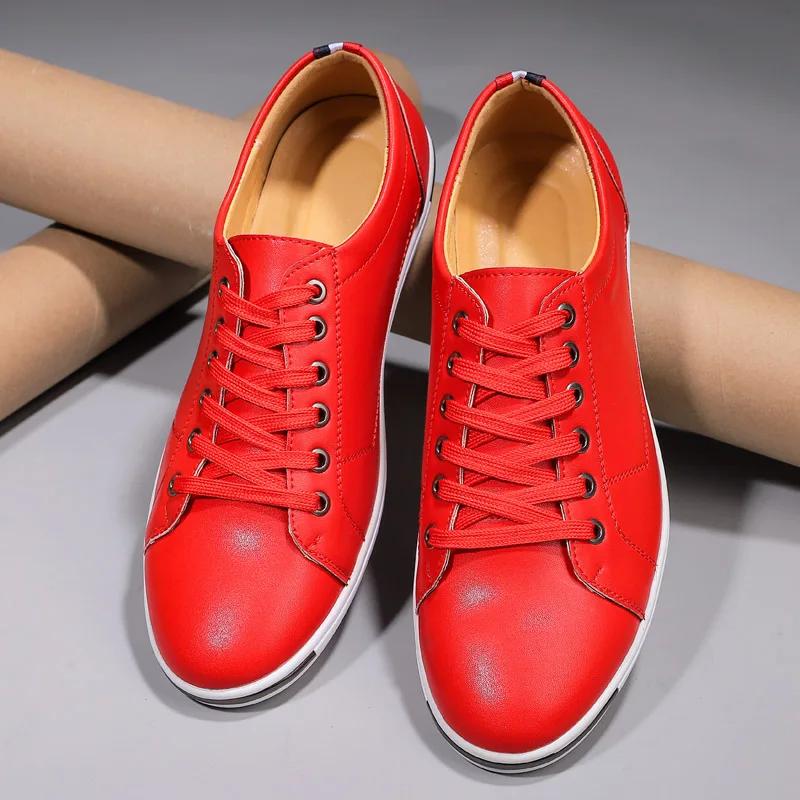 Casual Shoes 2025  Men's Plus Size Casual Shoes Fashionable Breathable Leather Shoes Lace Up Men's Shoes