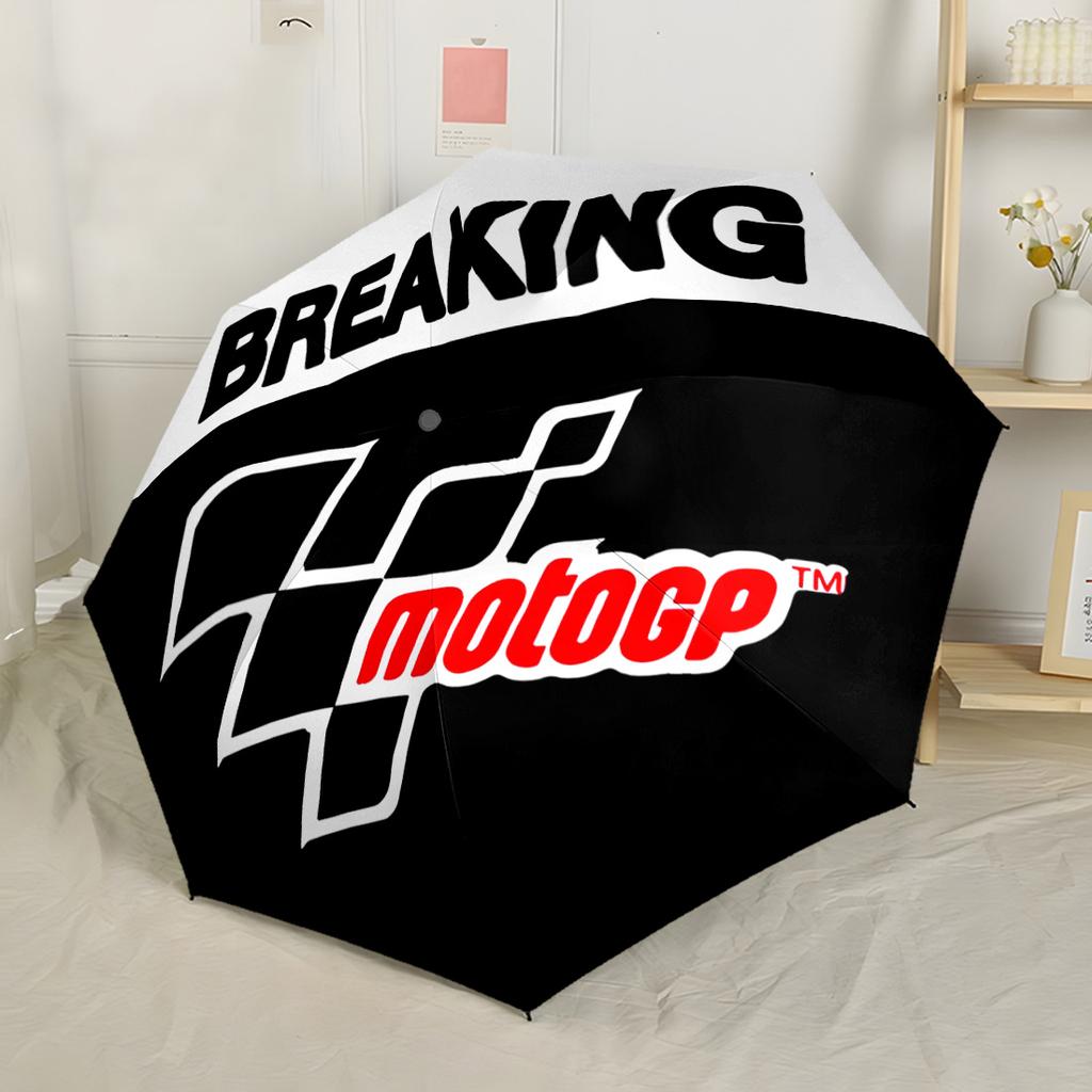 Breaking Motogp News Automatic Umbrella Sturdy 8-Rib Shaft Compact Design All-Season Umbrella for Travel Outdoor Accessory