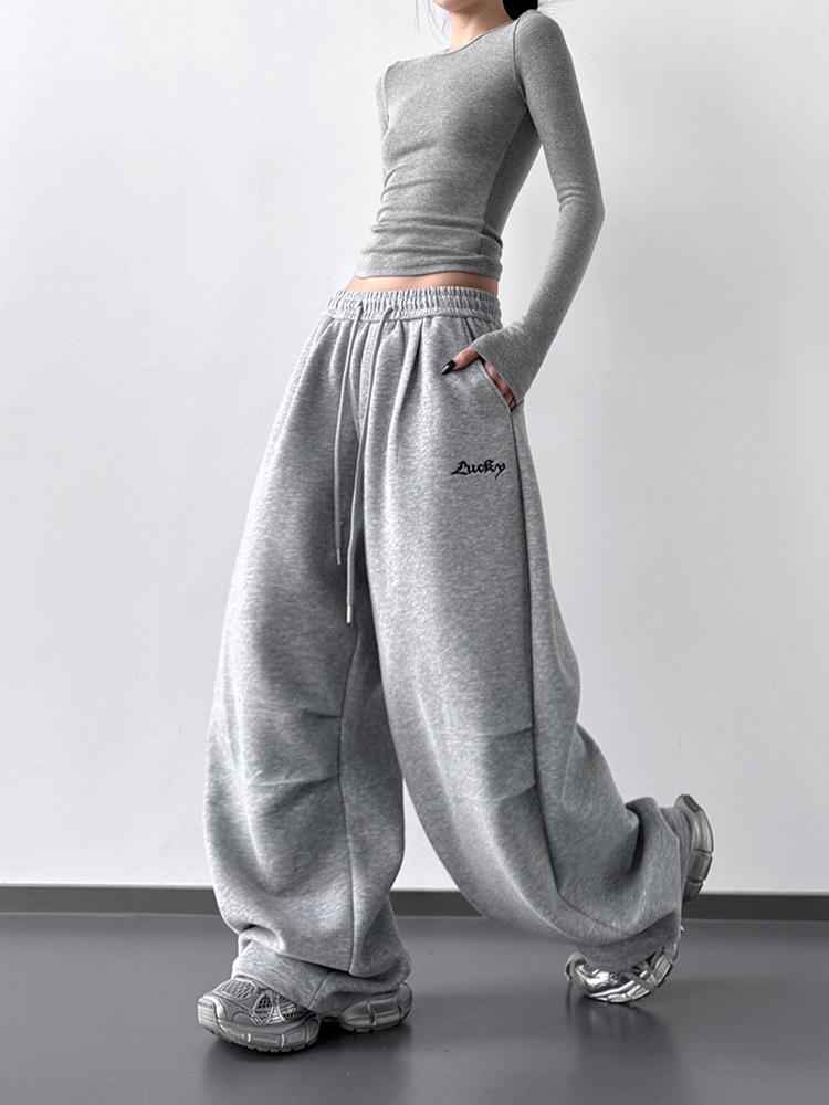 2025 Autumn Women's Tall Hip Hop Cargo Sweatpants - Casual Jazz Dance Drapey Sport Pants