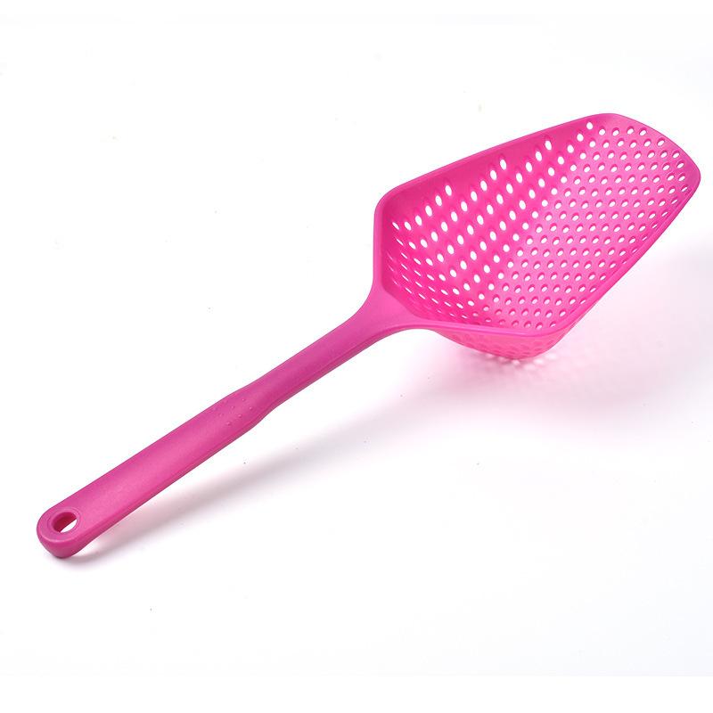 

Прочная герметичная пластиковая фильтр-ложка, кухонный инструмент для бланширования овощей, горячая кастрюля, жарка, с ручкой, дренажной лопаткой и лопаткой для льда розы красного