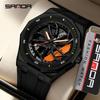 Sanda Trendy Men's Luminous Quartz Waterproof Watch with 360° Rotating Alloy Car Wheel Design