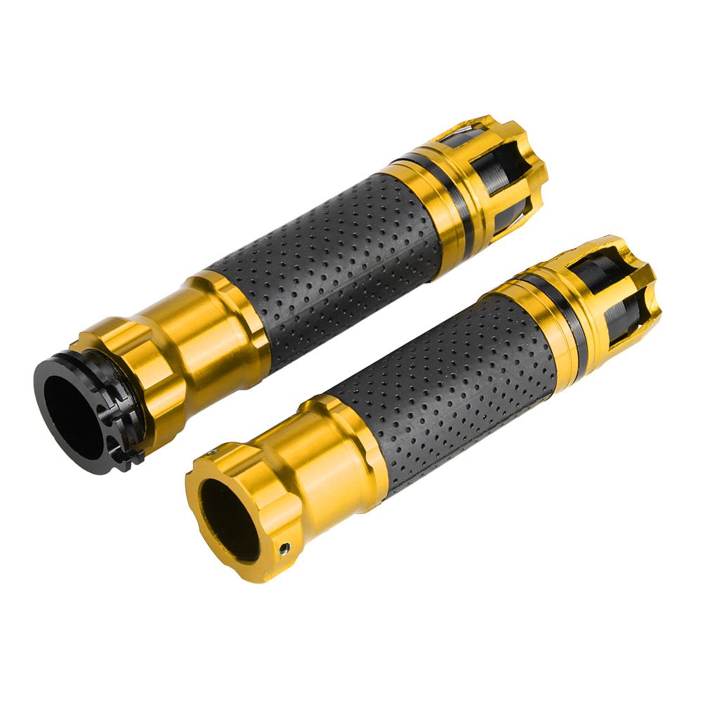 

Пара 22 мм CNC модифицированных противоскользящих вращающихся ручек для руля мотоцикла, золото