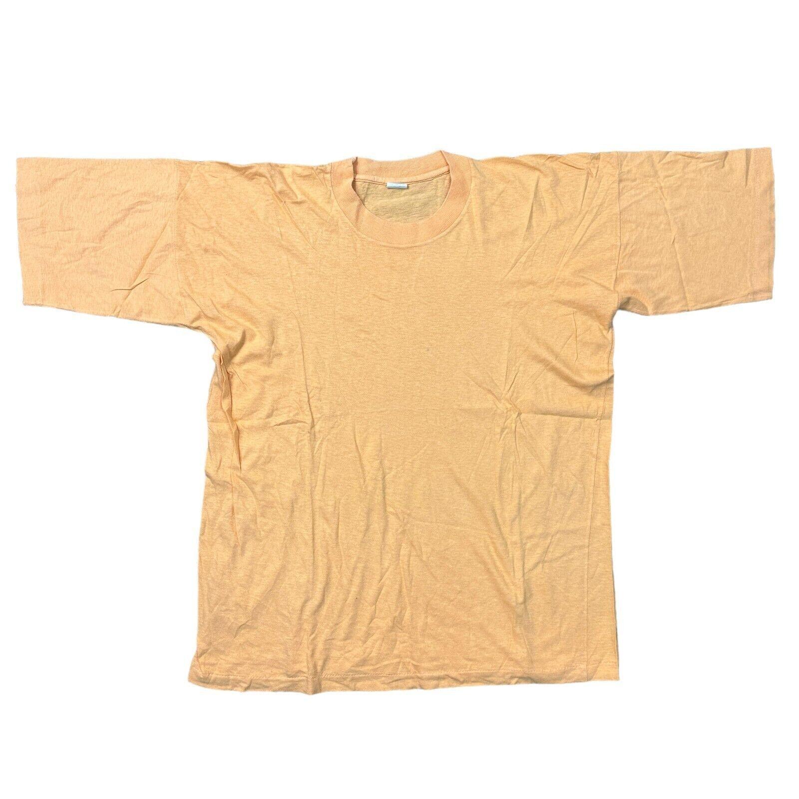 

Vintage Single Stitch T-Shirt Mens Womens Tees Top Blank Regular Short Sleeve Orange Mens S