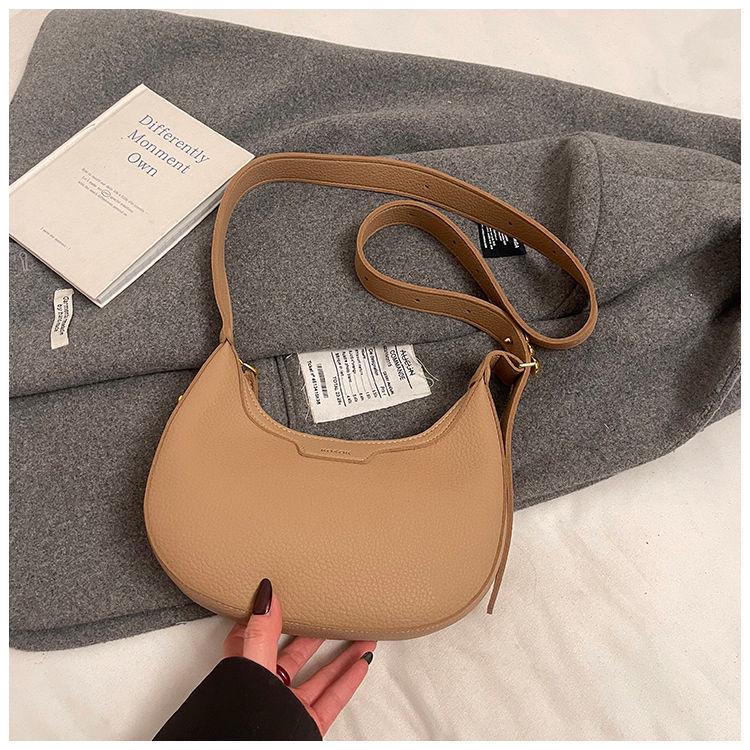 Korean Style Women's Versatile Half-Moon Crossbody Saddle Bag - 2025 Casual Fashion Crescent