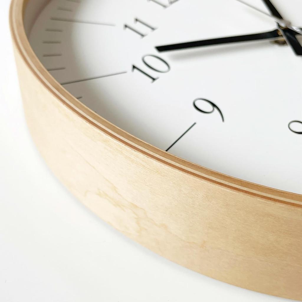 KATOMOKU Plywood Clock 18 Natural Wall Clock with Continuous Second Hand km-110NA 304mm (quartz Clock)