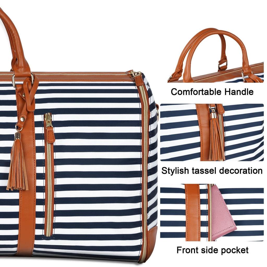 Versatile Women's Folding Travel Suit Bag: Multi-Function PU Storage with Large Capacity & Portability