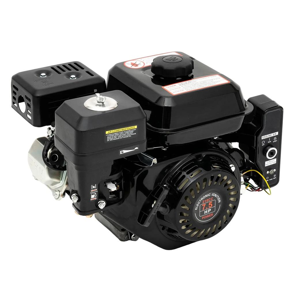 4-Stroke Electric Start Horizontal Engine 210CC Go-Kart Gasoline Engine, Single-Cylinder Air-Cooled Gasoline Engine