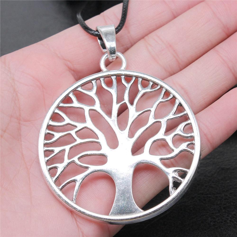 Tree of Life Nature Growth Pendant Antique Bronze Metal Daughter Choker Necklace Trendy Gift