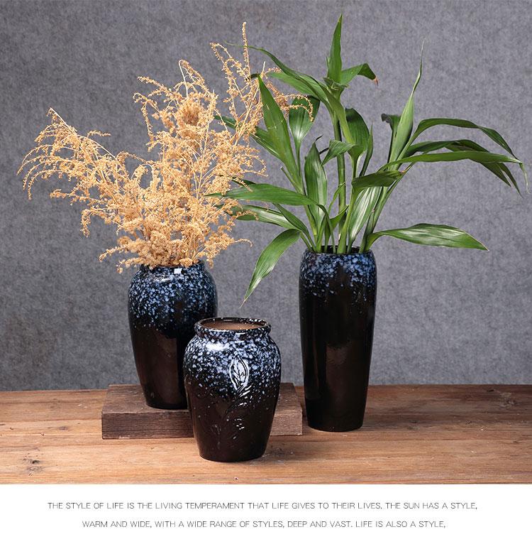 European Minimalist Ceramic Floor Vase for Living Room - Ikebana & Dried Flowers