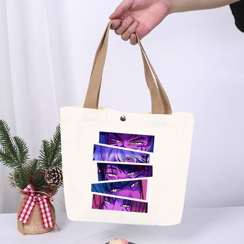 K-Pop Anime Cartoon Printed Student Large Capacity Portable Shoulder Bag Fashion Casual Canvas Bag