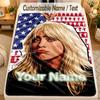 Flannel BlanketBillie Eilish Custom Name Text Personalized Soft Warm Throw Blanket Home Decor Gift