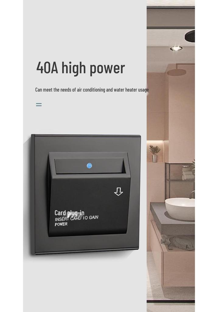 Universal 40A Card Power Switch for Hotels and Guesthouses