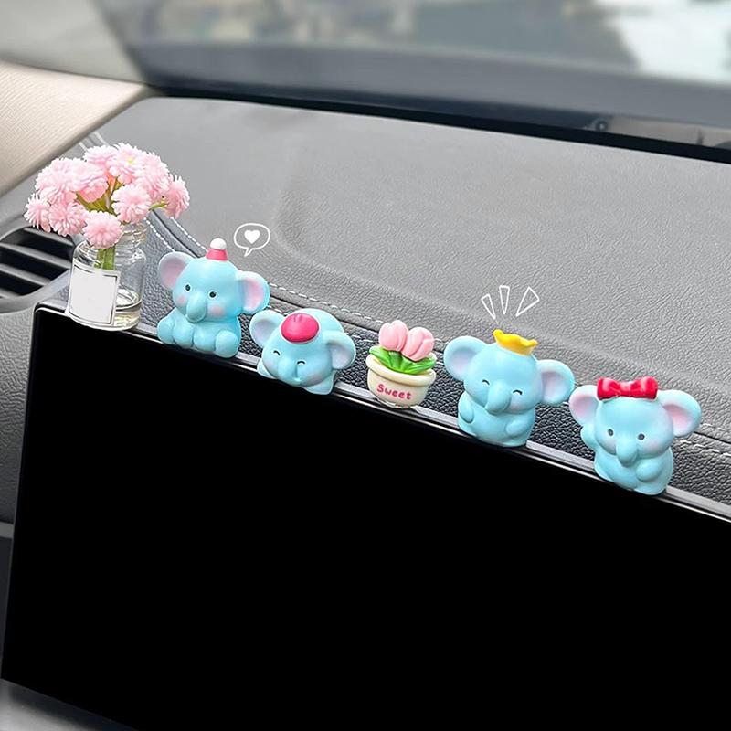 

1 Set Auto Interior Dashboard Accessories Cartoon Resin Little Elephant Model Car Center Console Decor Cute Car Ornaments