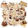 35pcs-50pcs Retro Music Stickers Warm Travel Stationery Stickers Vintage Stickers For Notebook Luggage Mobile Phone Cup Guitar