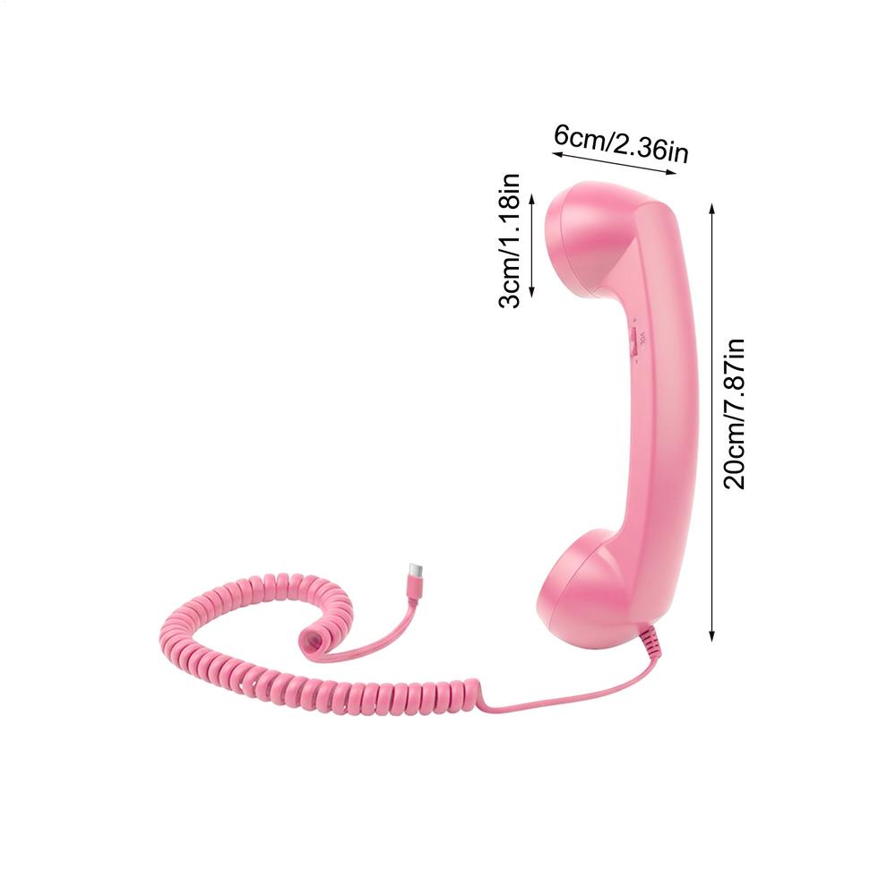 

Type-C Retro Phone Adapter Landline Converter with Microphone Handset Classic Home Office Travel Desk Telephone Accessory Gift