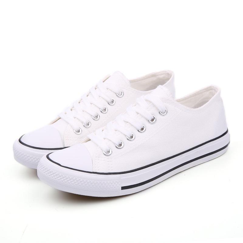 New canvas shoes female student white shoes Korean version women's shoes couple low-top flat men's shoes casual board shoes
