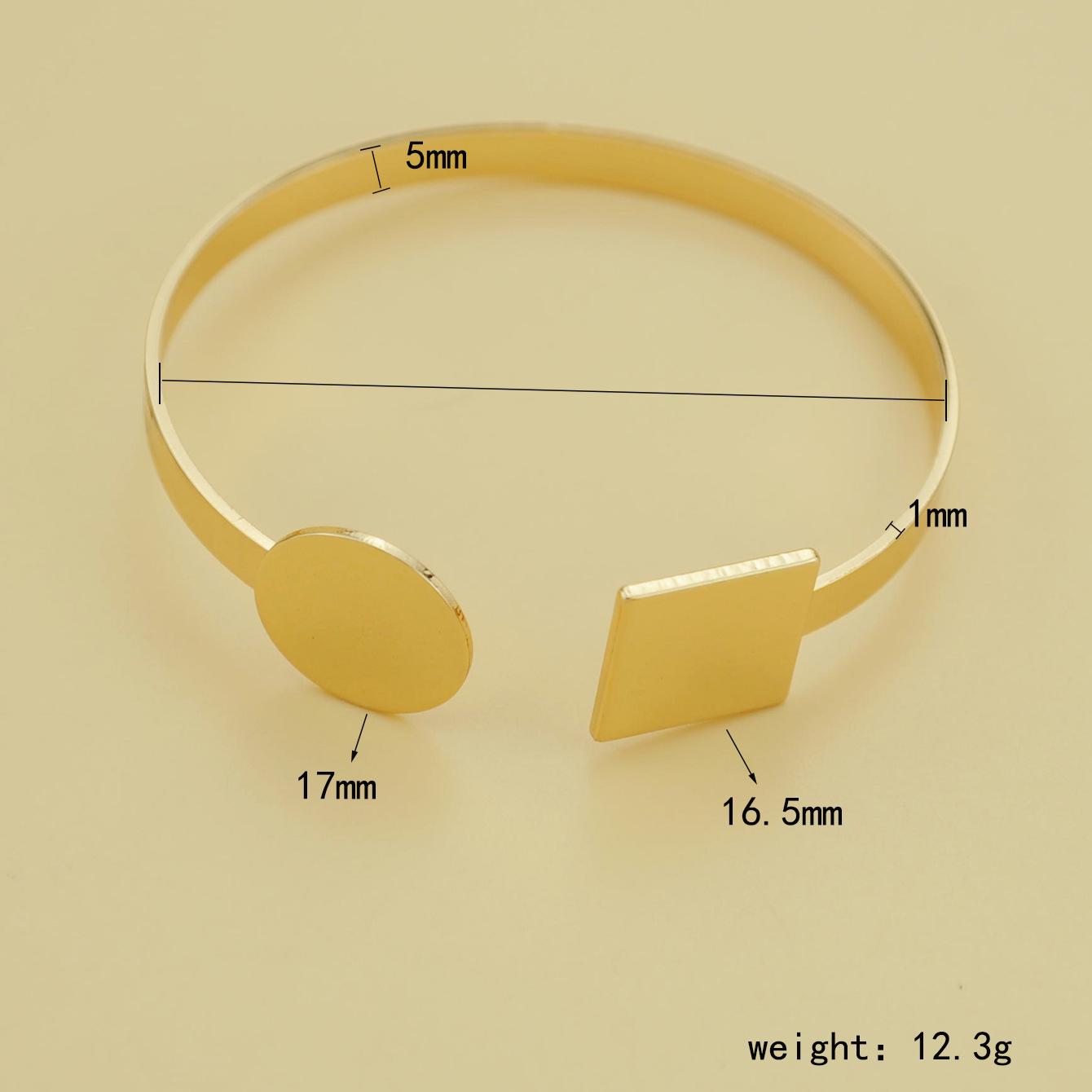 European Geometric Asymmetrical Metal Bracelet: Open Design, Versatile, Pure Copper Bangle