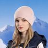 Winter Unisex Hat Knitted Thick Stretchy Piled Hat Solid Color Ear Warm Daily Wear Cap Outdoor Skiing Skating Headwea