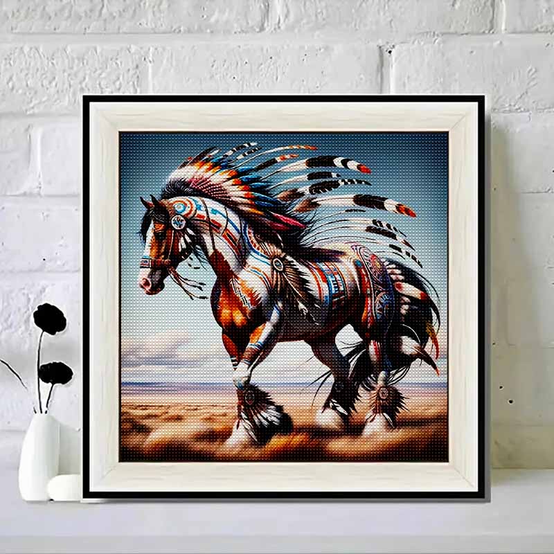 New Arrival 5D DIY Full Circle Diamond Painting "Ethnic Horse Decoration" Embroidery Cross Stitch Home Decor Gift