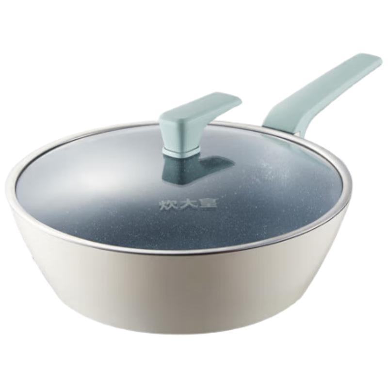 Chui Da Huang 28cm Maifan Stone Non-Stick Flat Bottom Wok