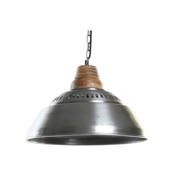 Suspension - Fer et bois de manguier - 50W - 43x43x31 cm