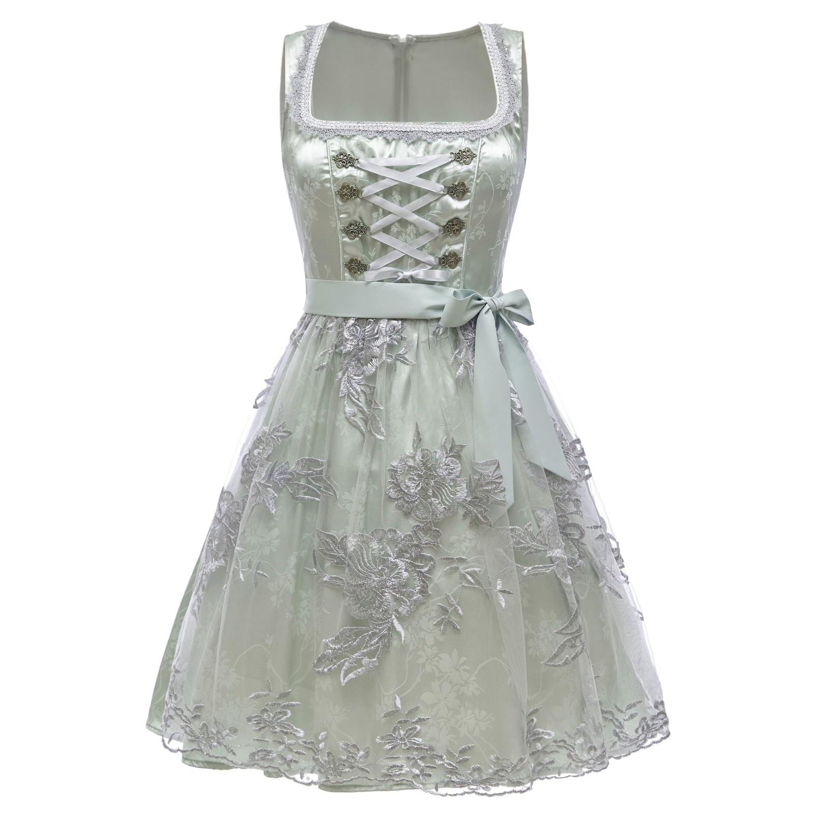 

Beer Festival Costume Bavarian Women s Performance Costume Floral Print Square Neck Dress L