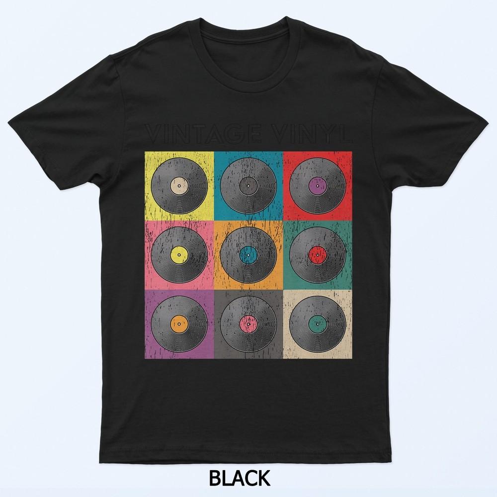 

Vintage Vinyl Records Retro Music Lovers T-Shirt L