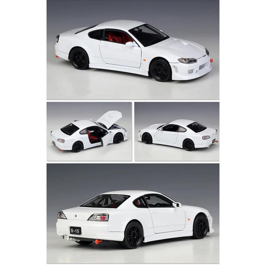 Welly 1/24 Nissan Silvia S15 Alloy Sports Car Model Diecast Metal Racing Car Model High Simulation Collection Childrens Toy Gift